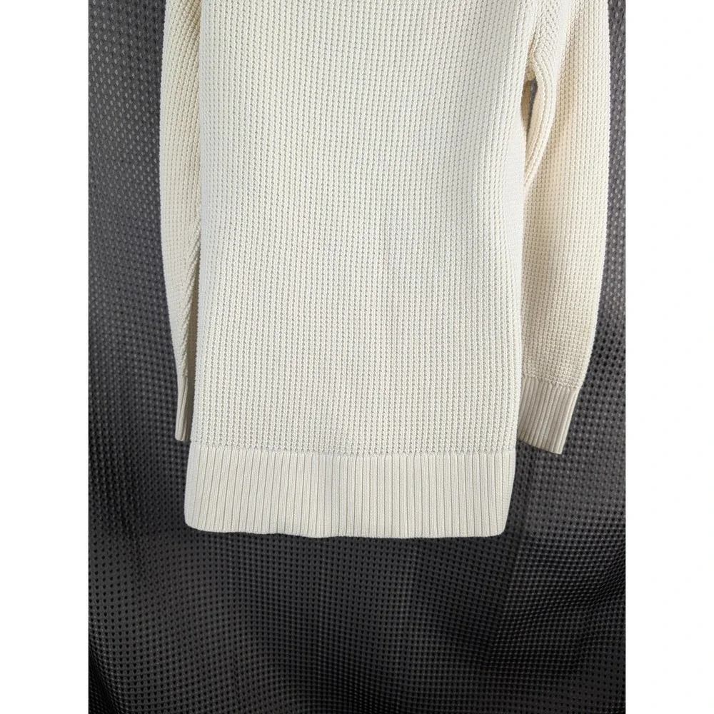 Michael‎ Kors Womens Cream Knit Cowl Neck Sweater Leather Pocket Pullover Chunky